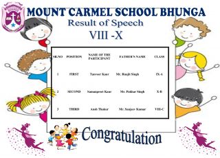 Result Of September's Month Competitions