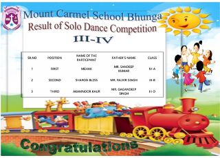 Result Of September's Month Competitions