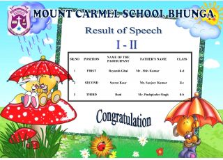 Result Of September's Month Competitions
